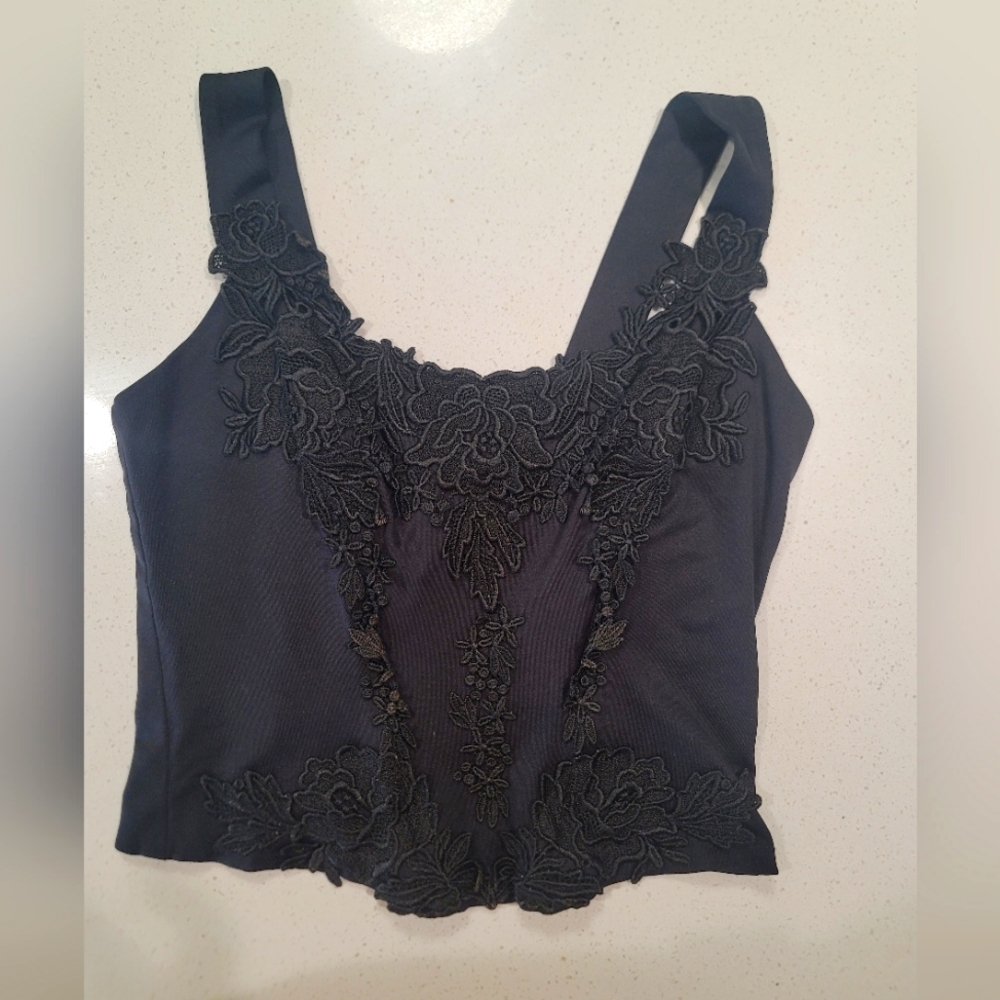 Vintage Flora Nikrooz Black Corset Top